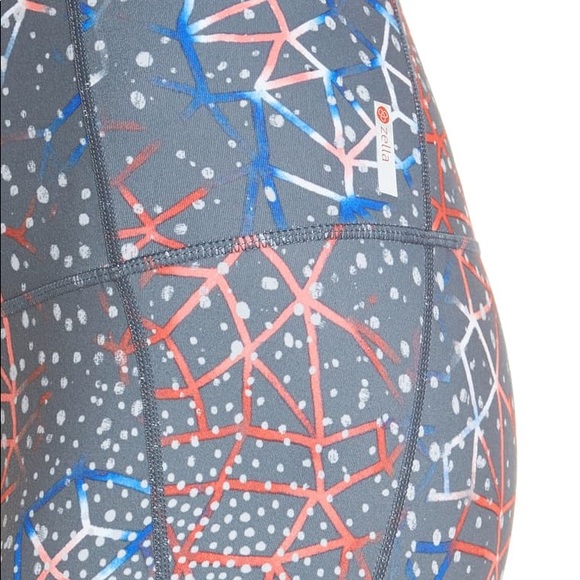 Zella Hatha Cropped High Waist Leggings with Mesh - Picture 3 of 6